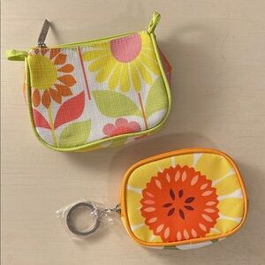 Lot of 2 Clinique Floral Coin Purses